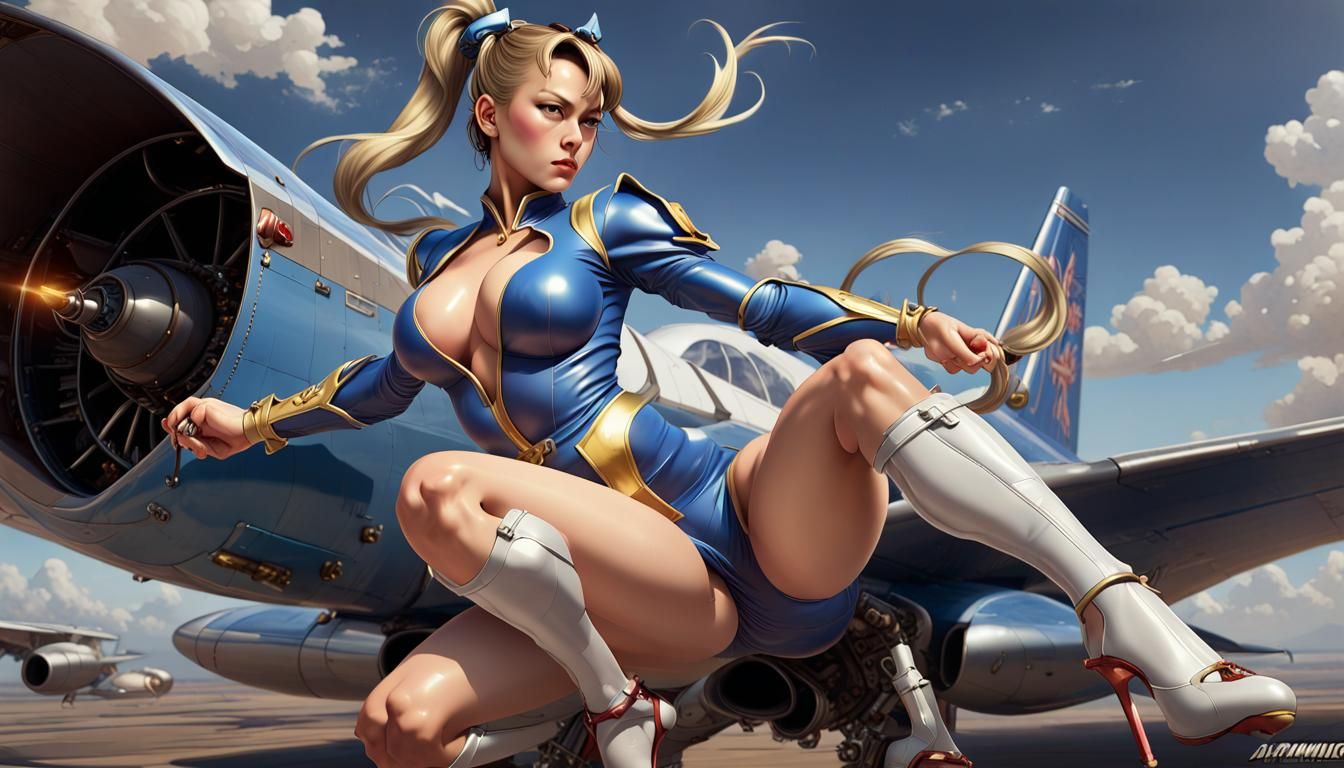 Chun-Li on Jet, Dark Fantasy Concept Art