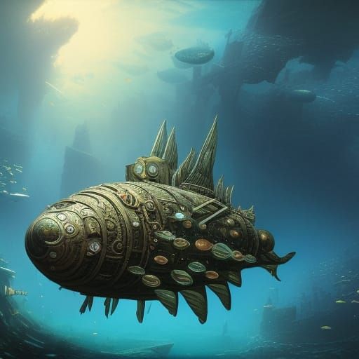 Steampunk submarine