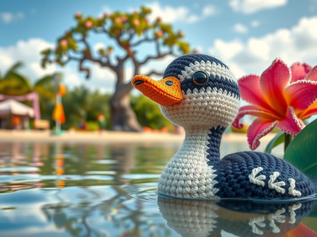 Gilded Pippi Långstrump in Vibrant Beach Fantasy