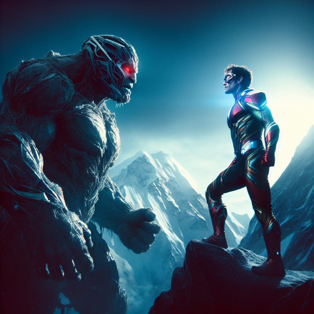 Epic Superhero Face-Off on Mount Everest