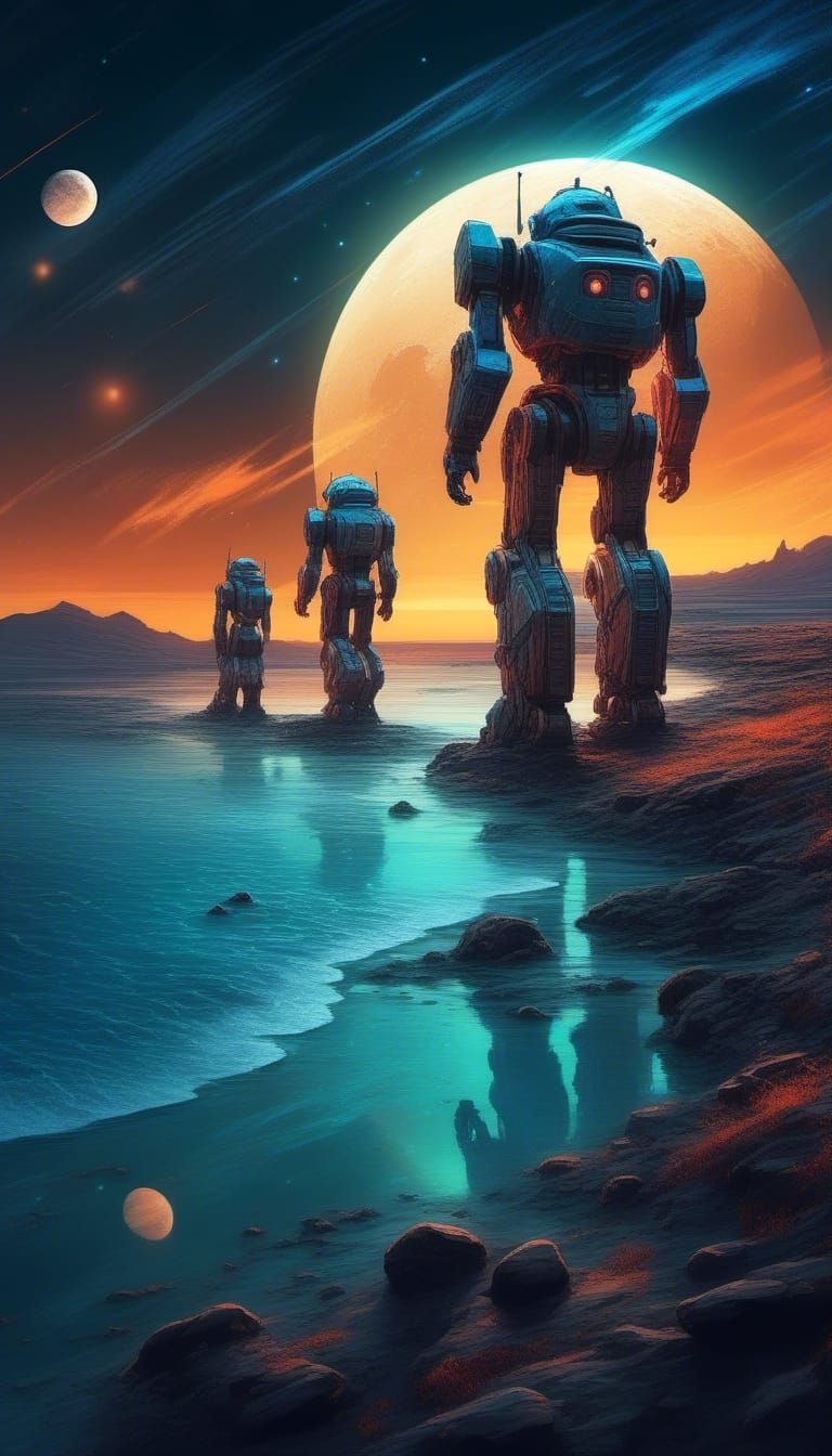 under the moon's glow Androids