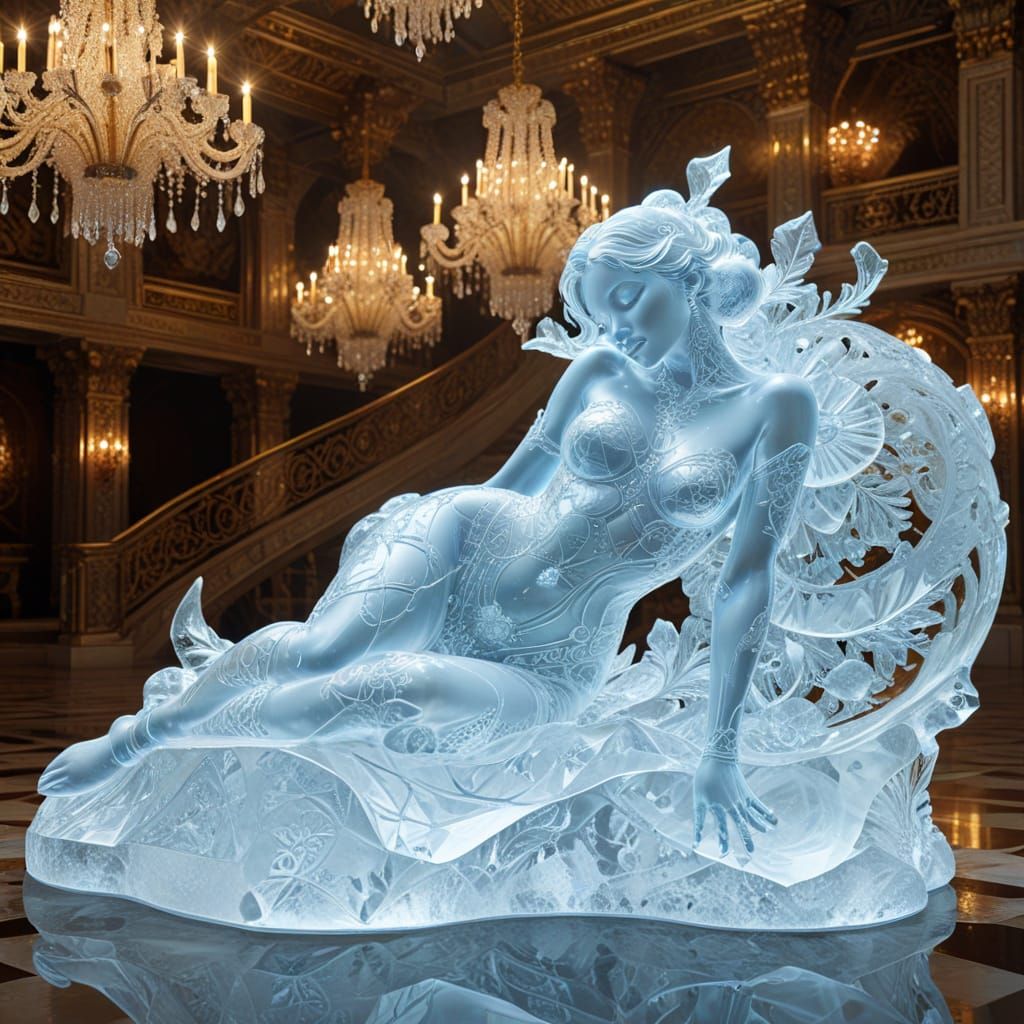 crystal sculpture of a woman