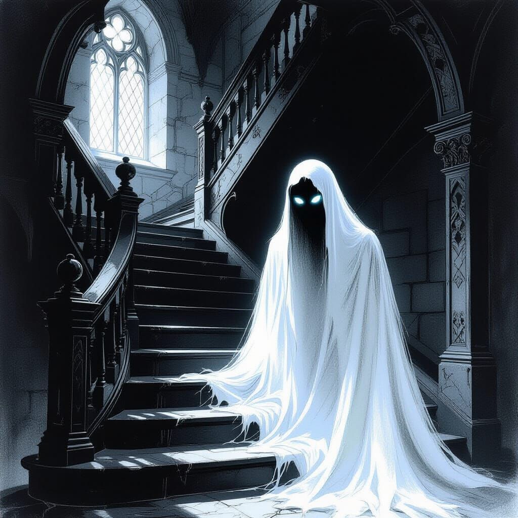 Spectral Apparition in 1590s Castle Staircase