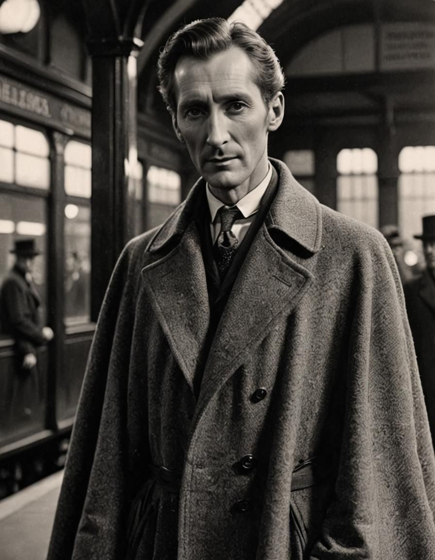 Peter Cushing as Sherlock Holmes, 1920s Portrait