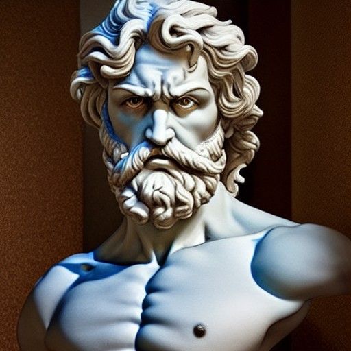 Poseidon Marble Sculpture in Renaissance Style