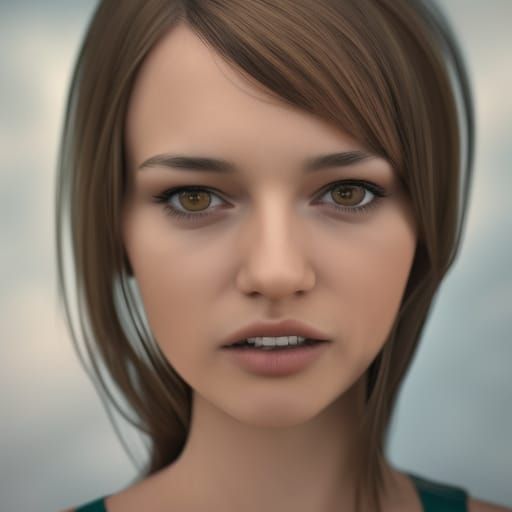 Realistic Shy Woman Portrait in 8k Resolution
