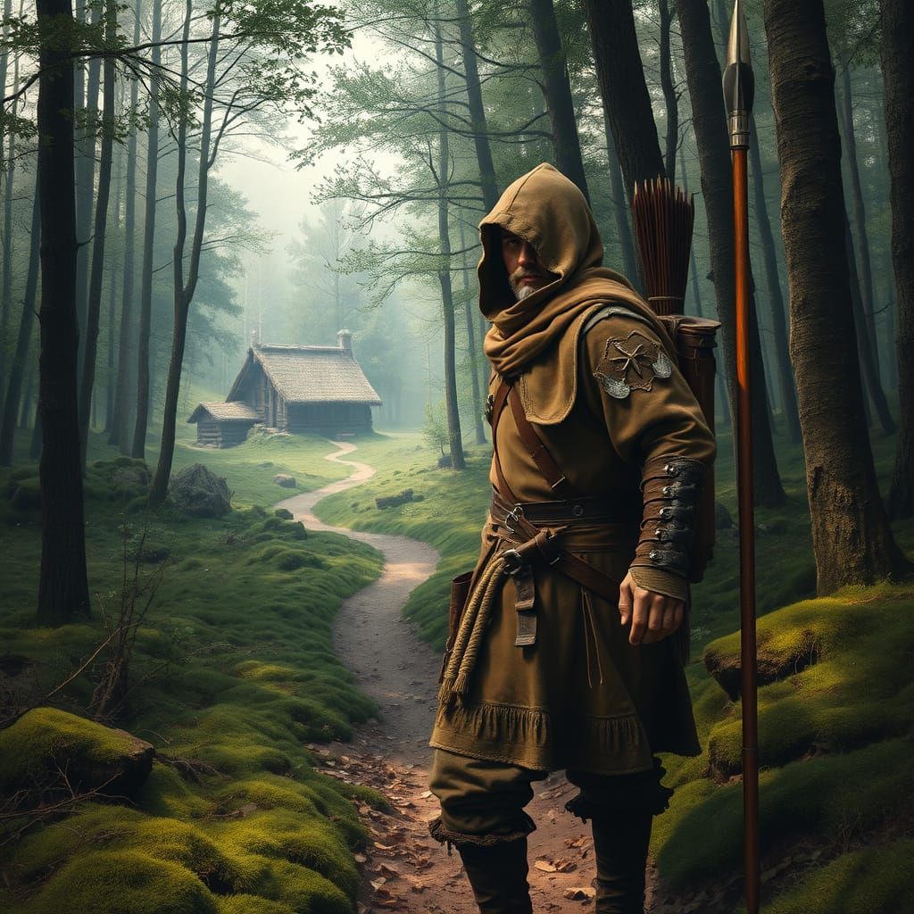 Medieval Frontier Warrior in Rustic Realism