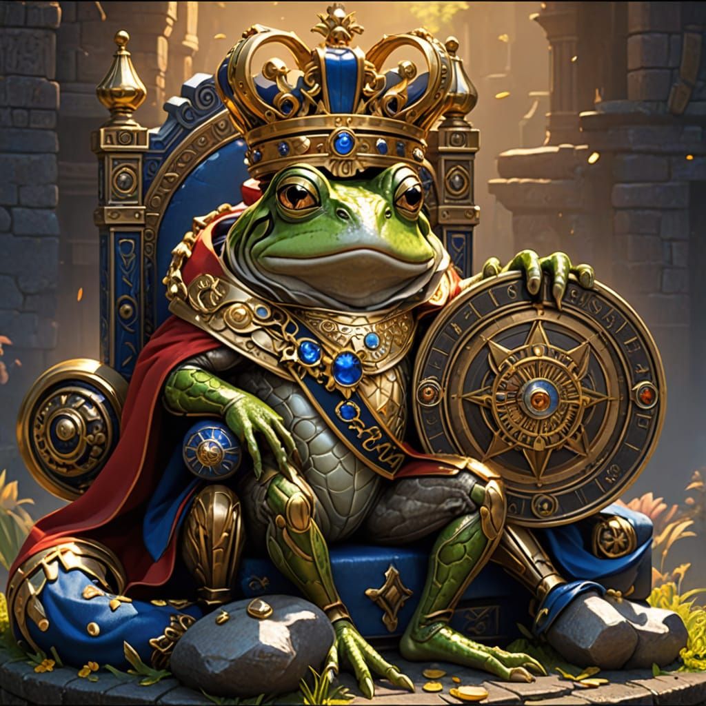 Frog King Rules in Golden Opulence