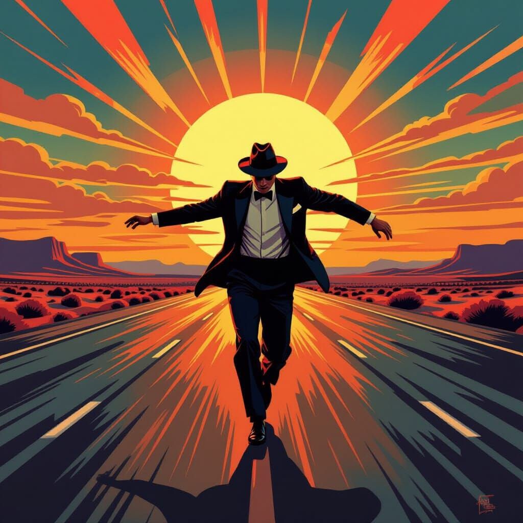 1940s Dapper Gent Swing Dances on Painted Highway