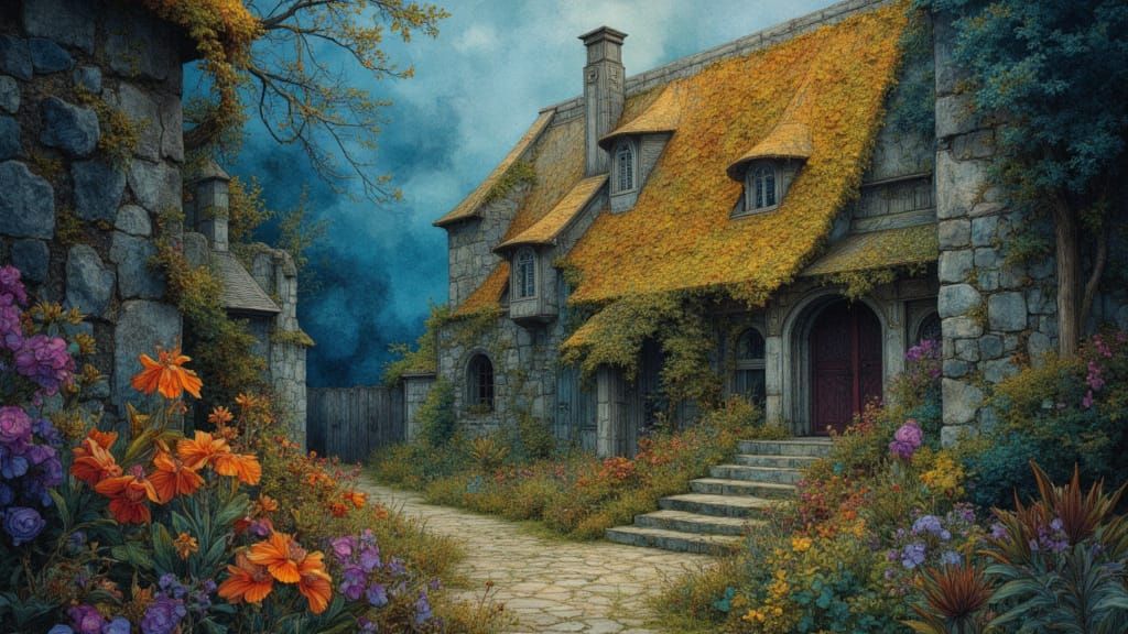 Mystical Village Inspired by Jodorowsky and Beksiński