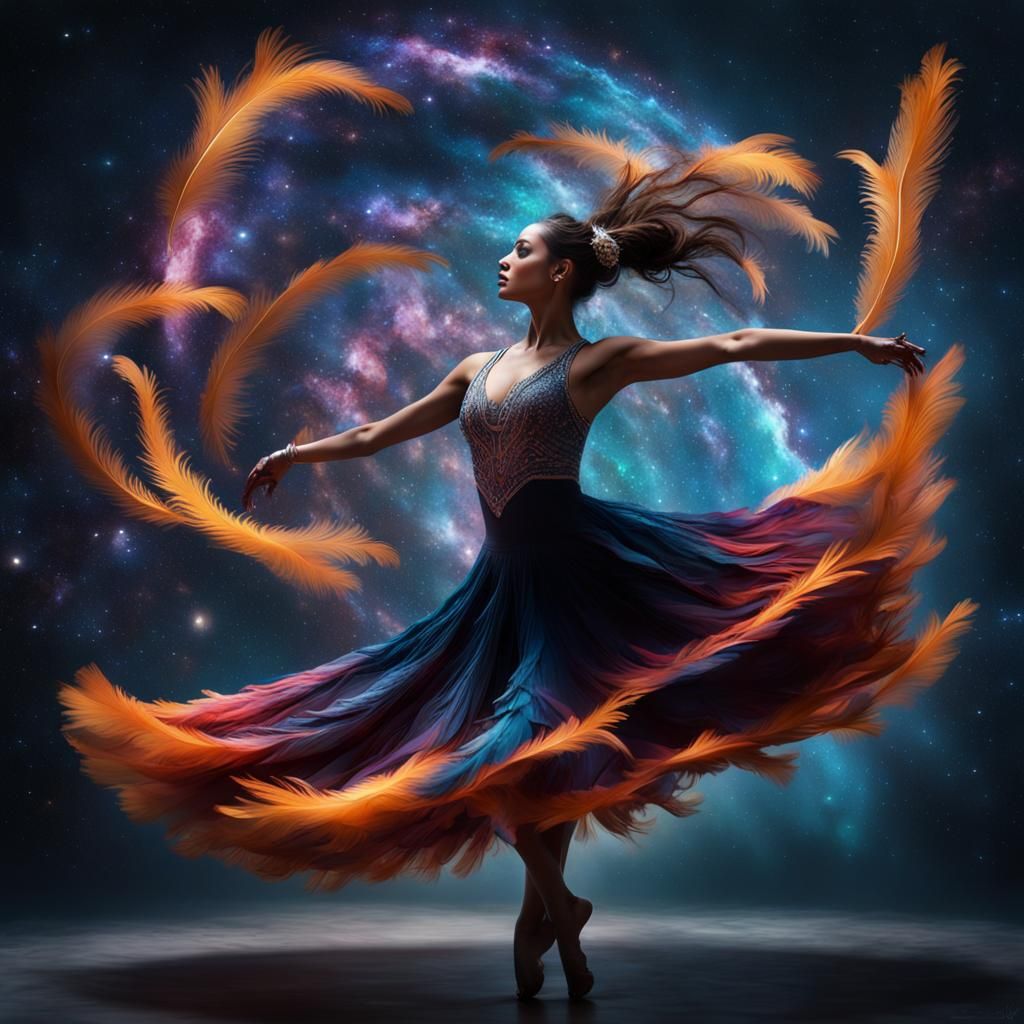 Ethereal Dancer Merging with Milky Way Galaxy