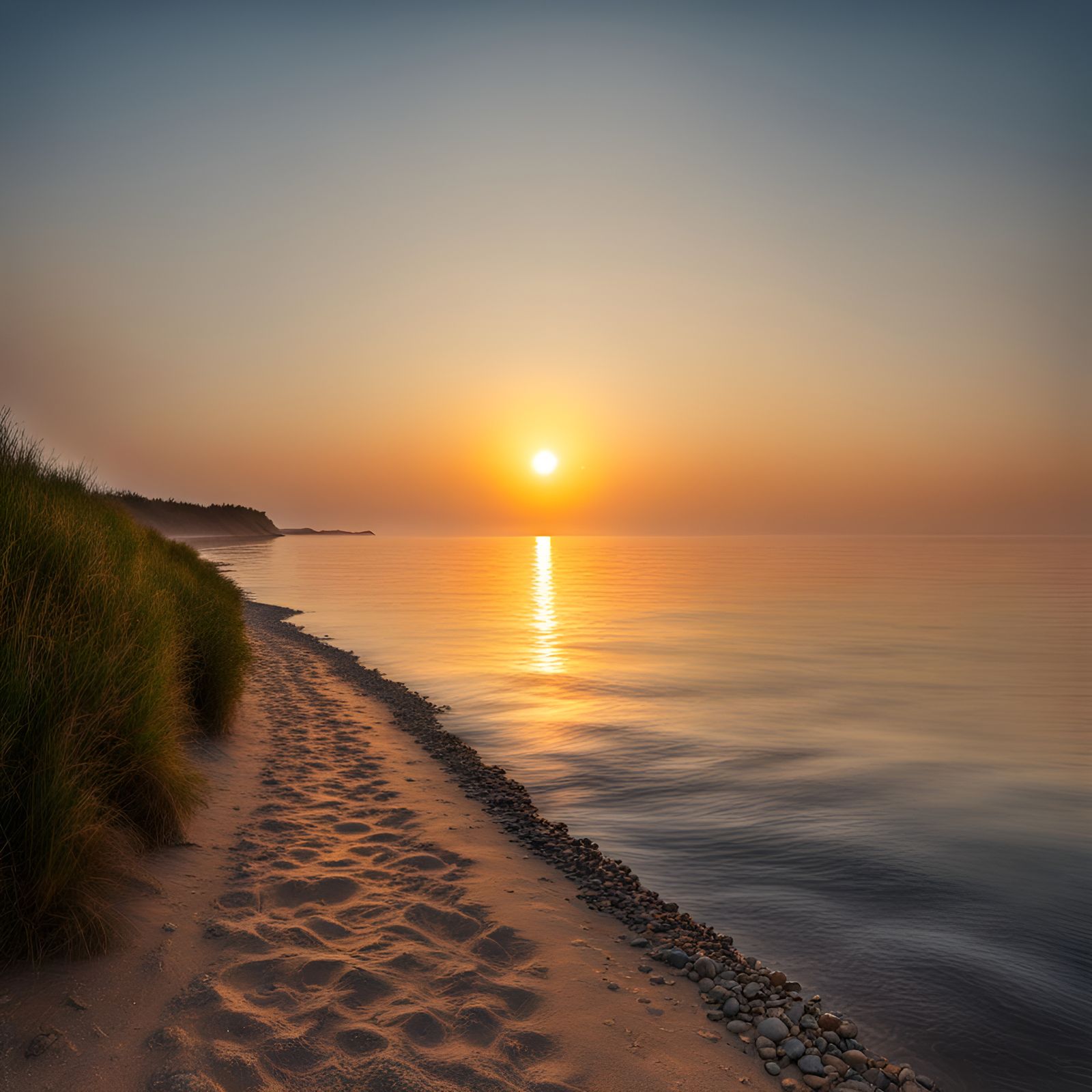 Sunrise Illuminates a Path on the Sea