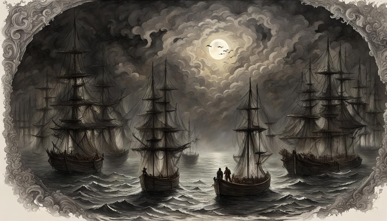 Sinister Coven Leader Overlooking Bay: Hyperdetailed Art