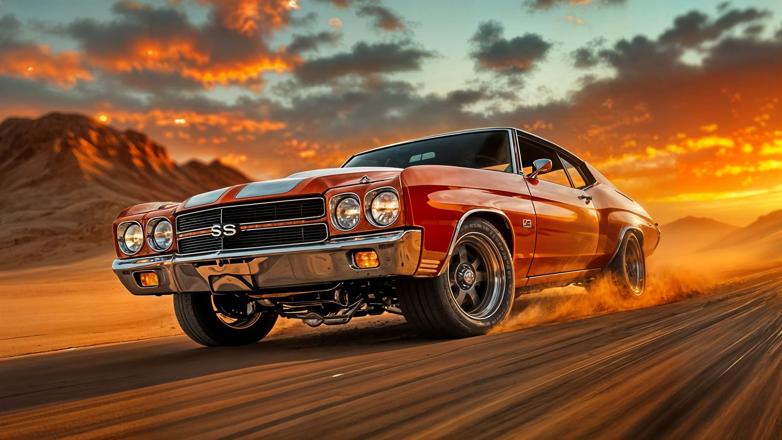 1970 Chevelle SS LS6 Races Through Desert