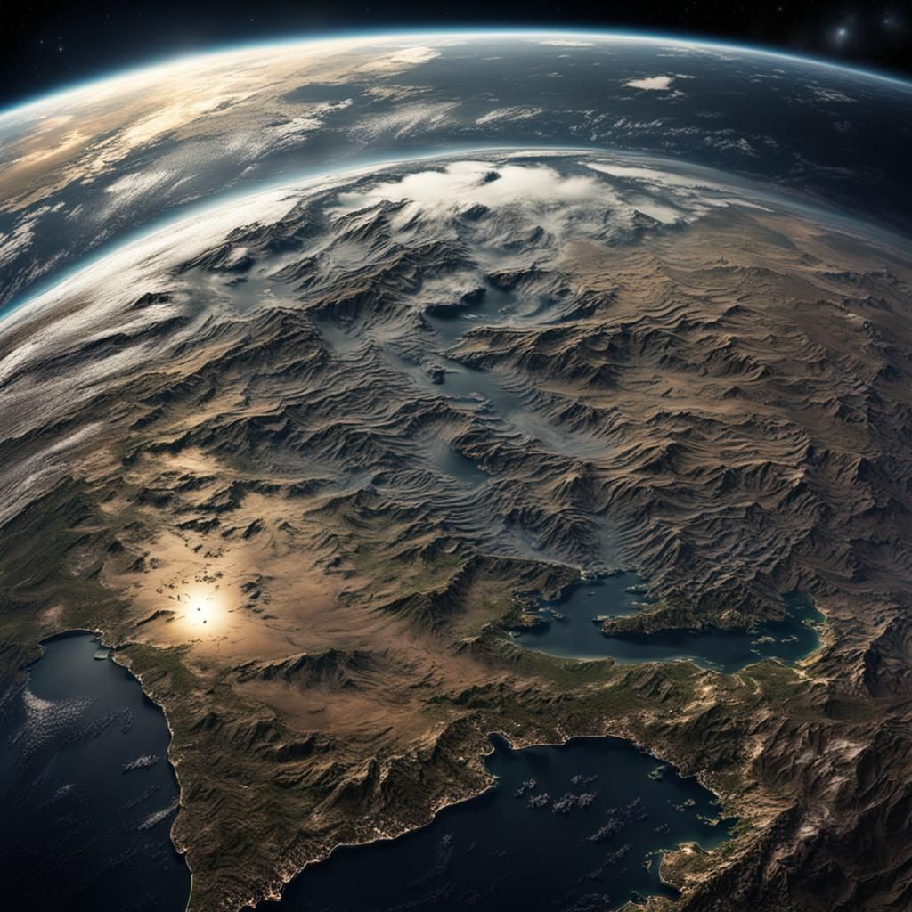 Earth From Space: Hyperrealistic 64 Megapixel Image