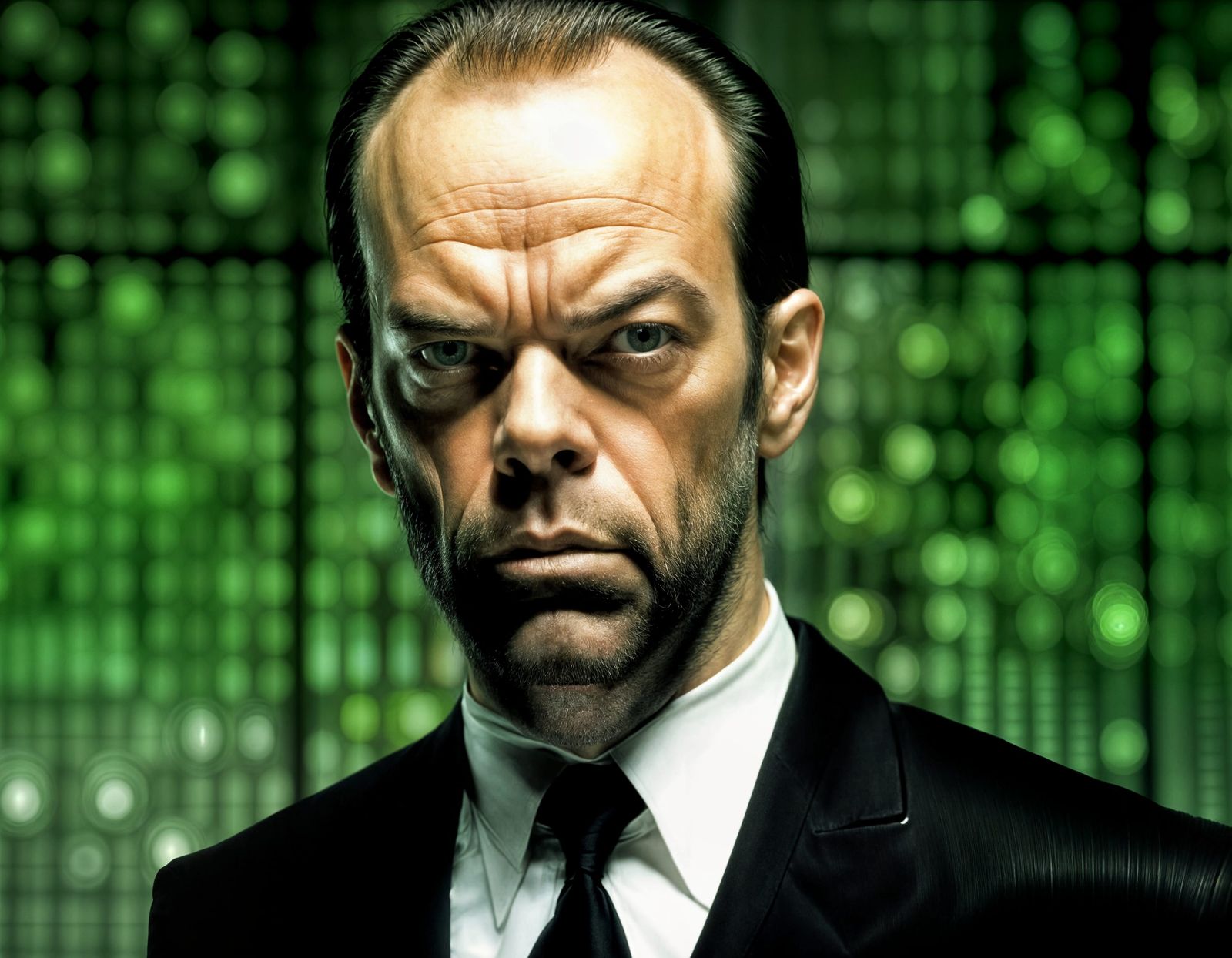 Agent Smith in Intense Matrix Scene
