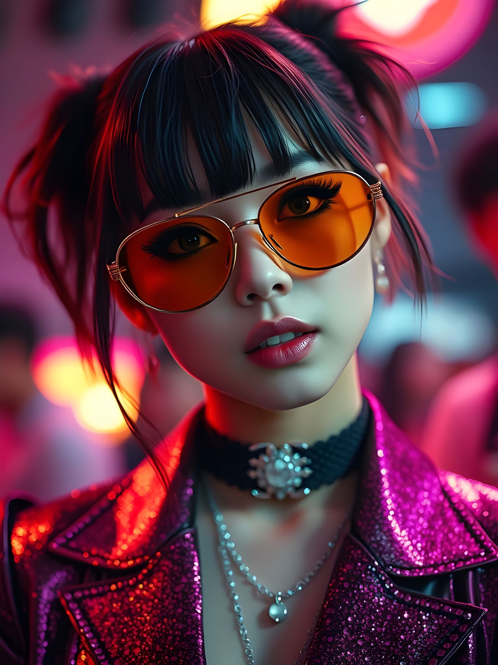 Cinematic J-Pop Idol in Visual Kei Attire