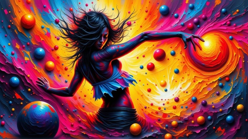 Explosive Charcoal Impasto of Parhelia in Dramatic Light