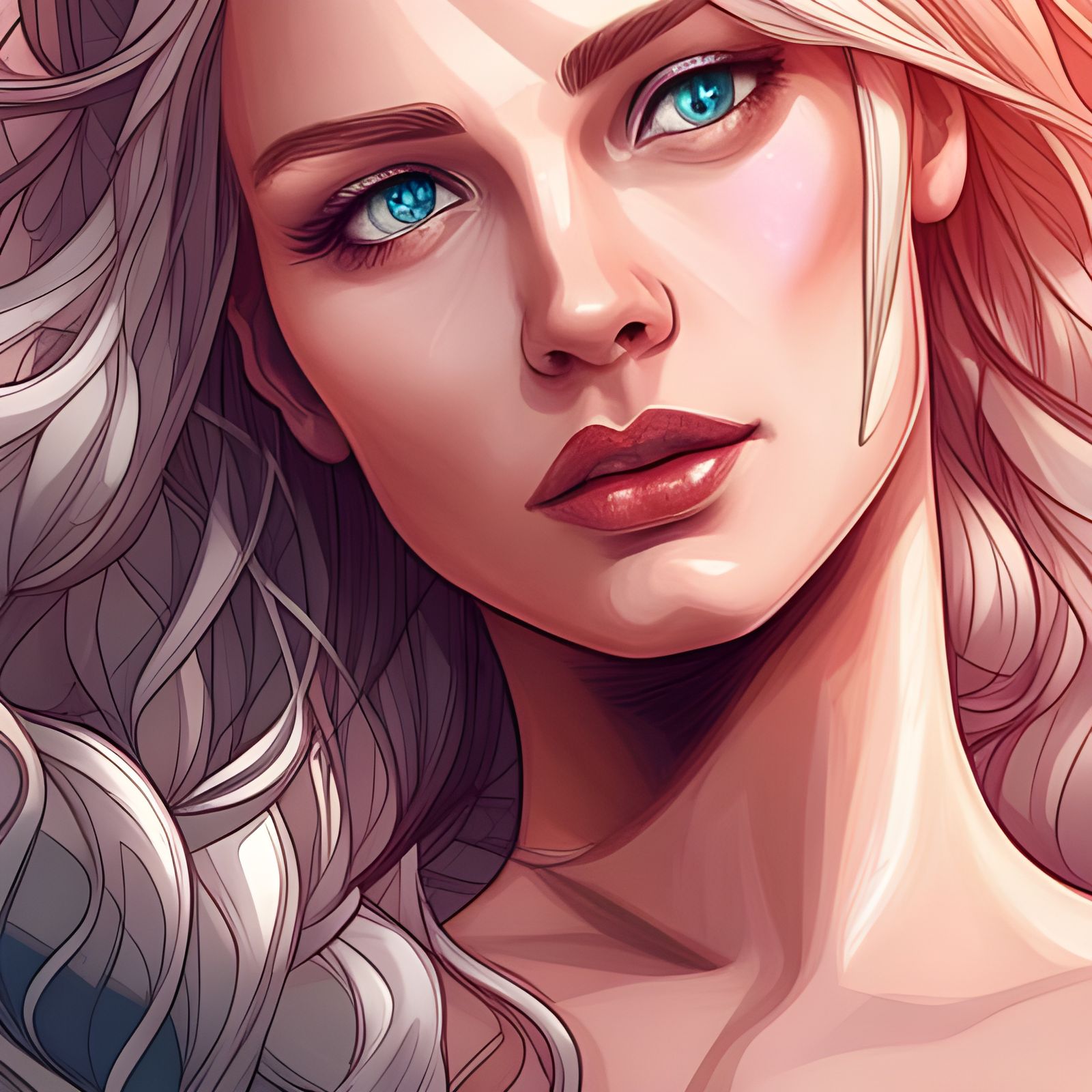 Beautiful 16-Year-Old Woman Portrait in Hyper-Detailed Style