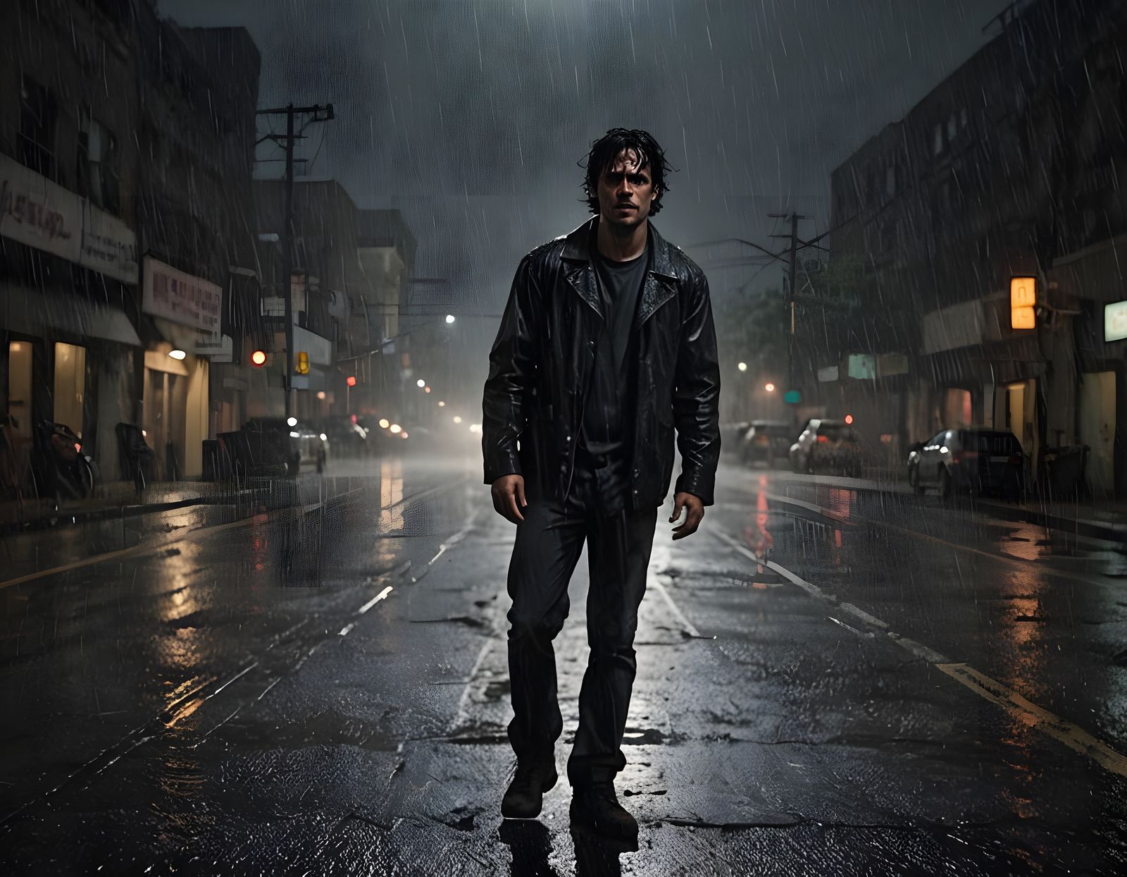 Terror in the Storm: A Haunted Figure in the Night