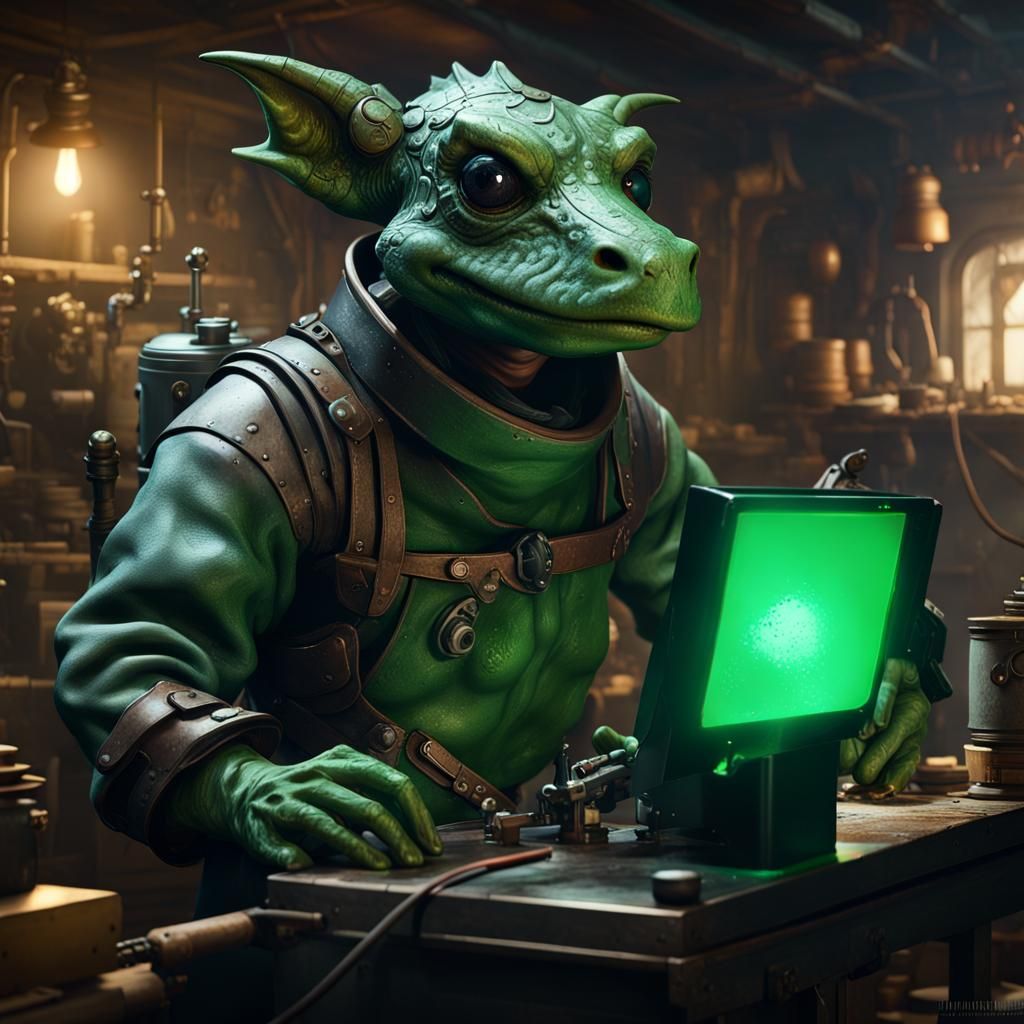 Kobold Artificer at Work: Dark Fantasy Concept Art