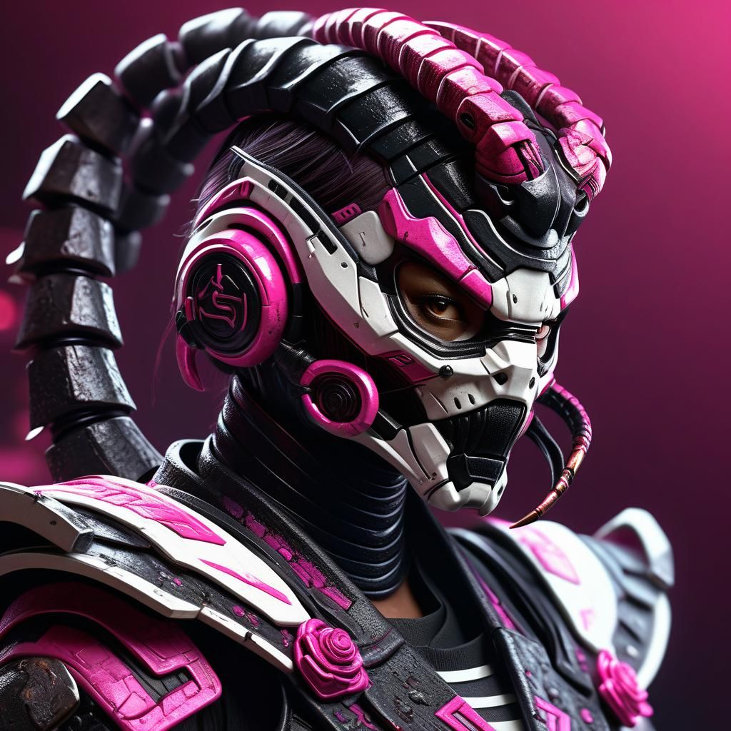Scorpio Zodiac Female in Neon Concept Art