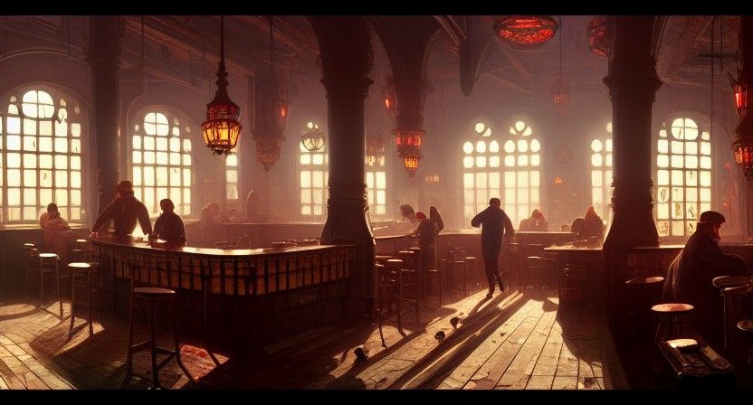 Victorian Stripbar: Hyperdetailed Concept Art