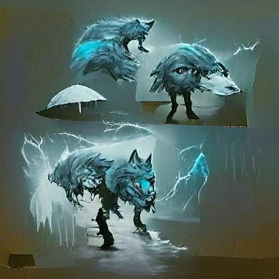 Dramatic Storm Wolf Concept Art