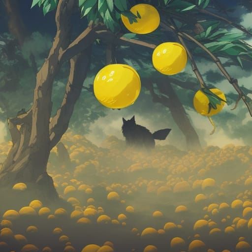 Lemon Wolf: Anime Key Visual in Studio Ghibli Style