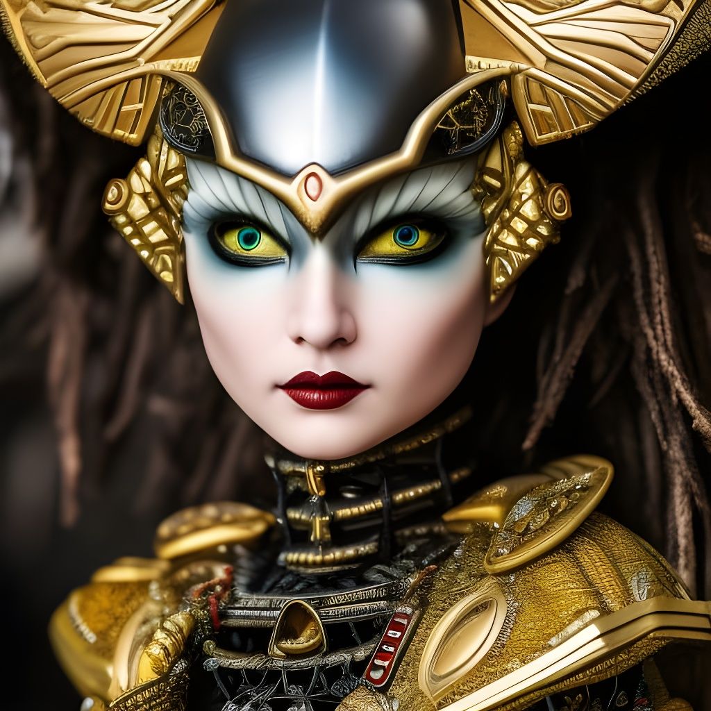 Filigree Cyborg Gremlin Portrait on Alien Street