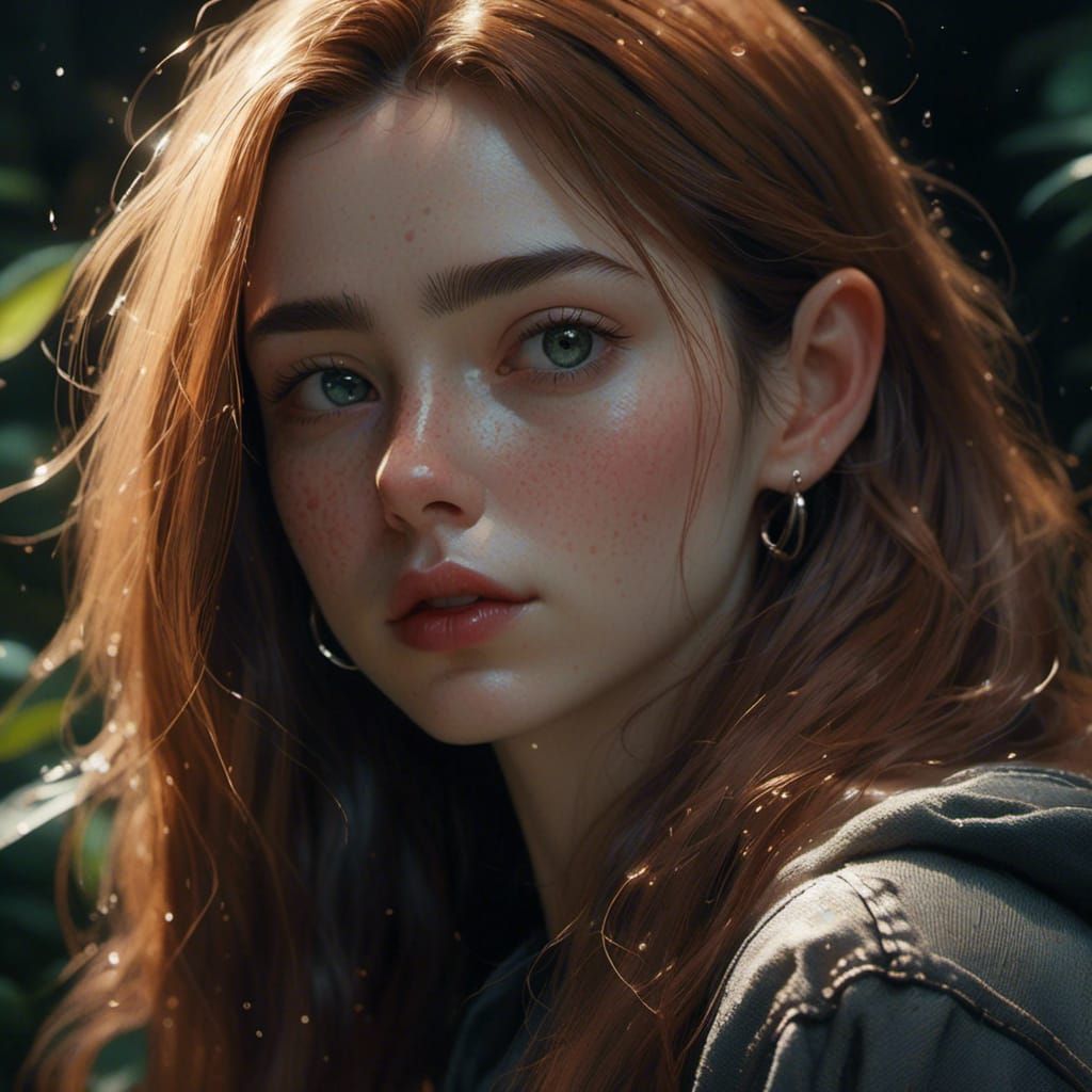 Fae in Extreme Closeup: Realistic Dark Oil Painting