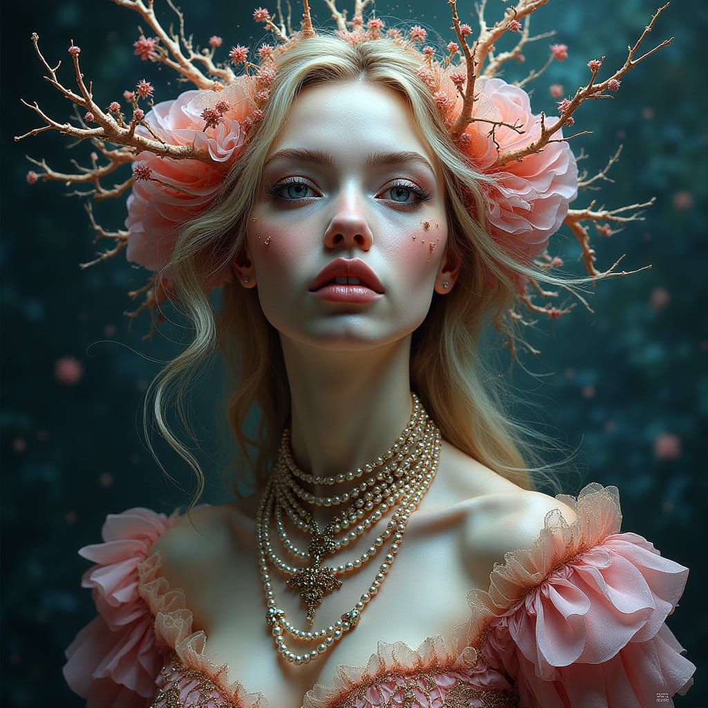 Mountain Goddess Portrait in Hyperrealist Style