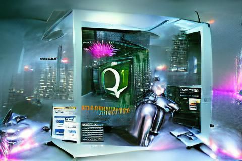 Abstract Quantum Computer Technology Illustration