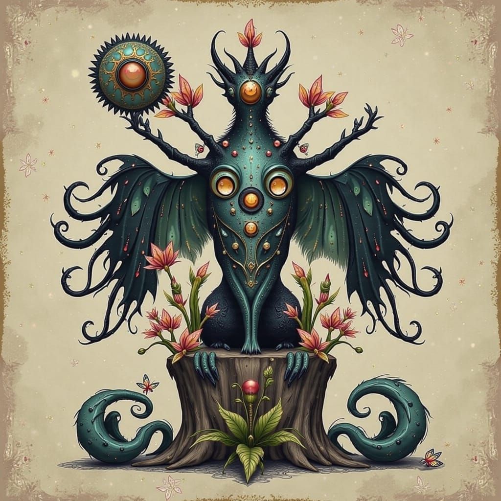 Whimsical Forest Creature in Beatrix Potter Style