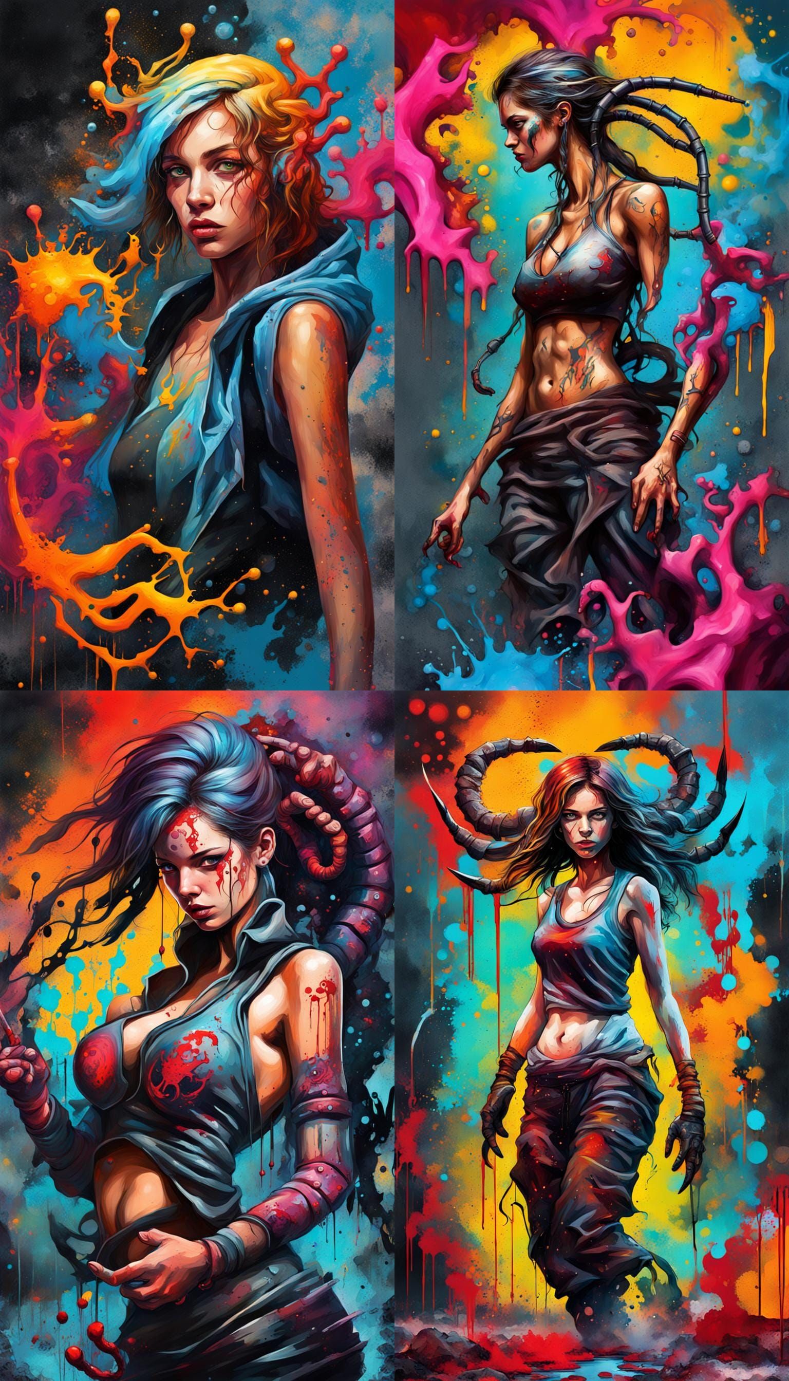 Scorpio Zodiac Woman in Graffiti Art