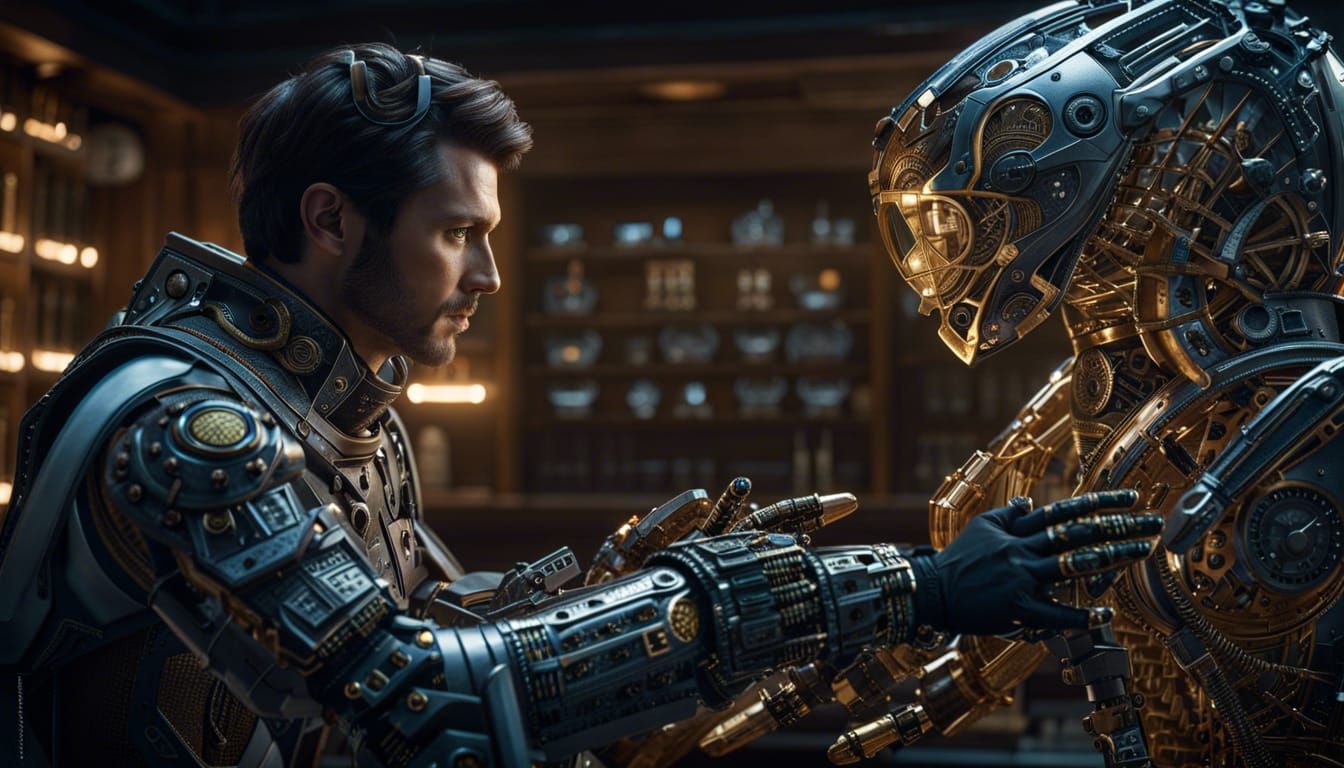 Exoskeleton Scientist in Cel-Shaded Style