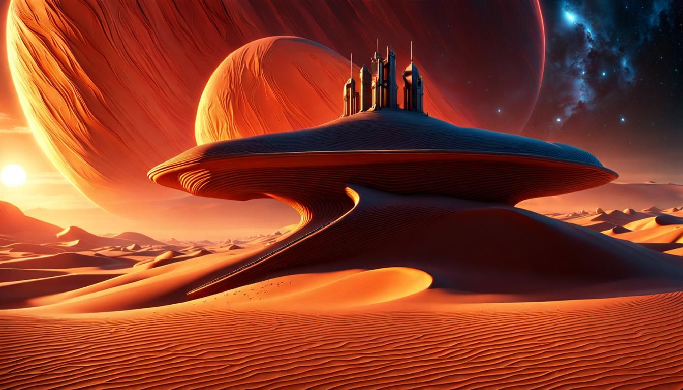 Vibrant Sci-Fi Scene from Dune in Octane Render