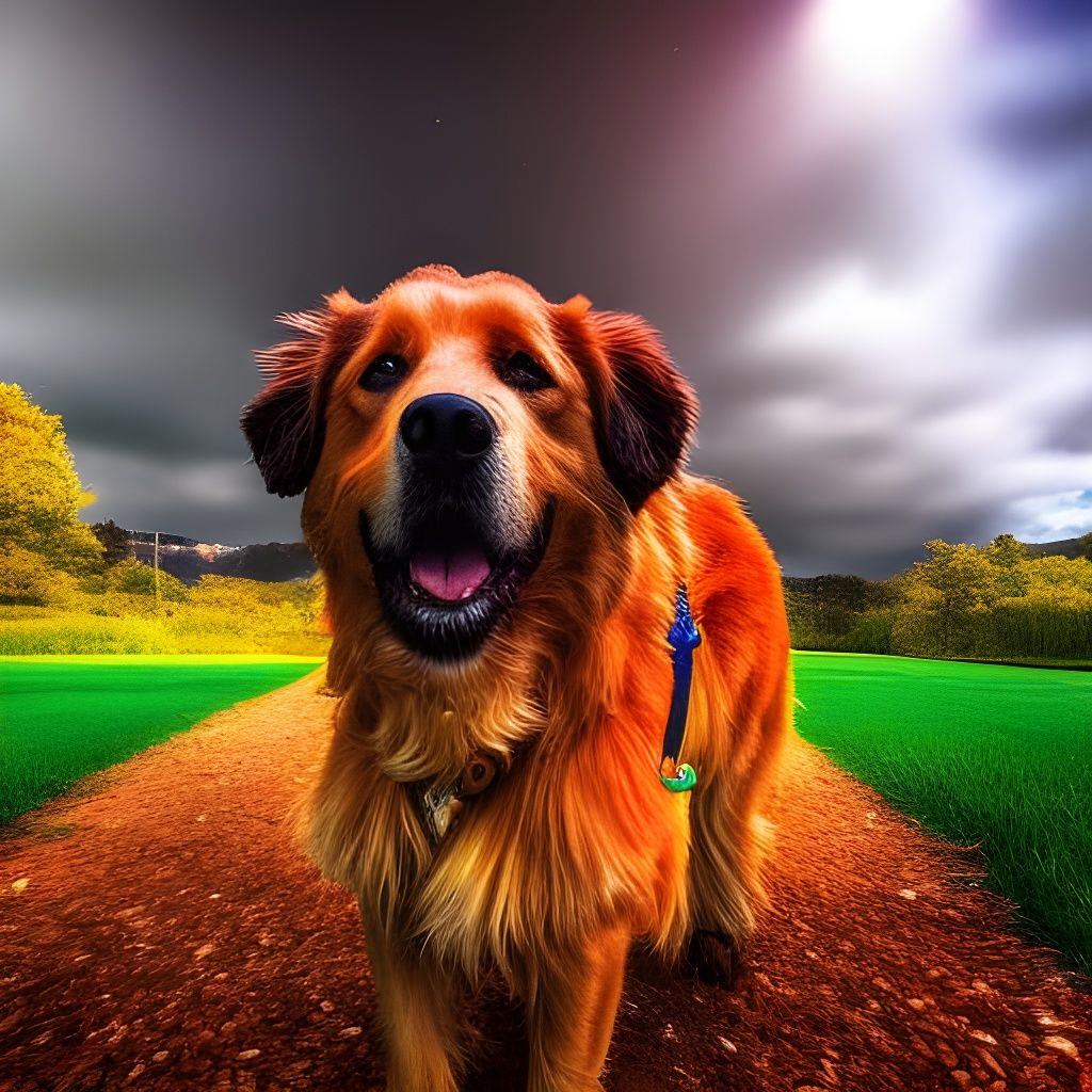 Hyperrealistic Dog Portrait in Splash Art Style