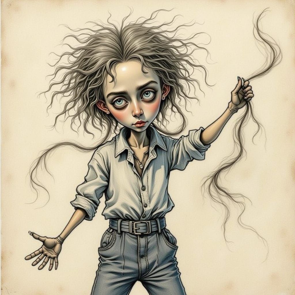 Man Dances in Worn Shoes, Silver Hair, Ragged Clothes