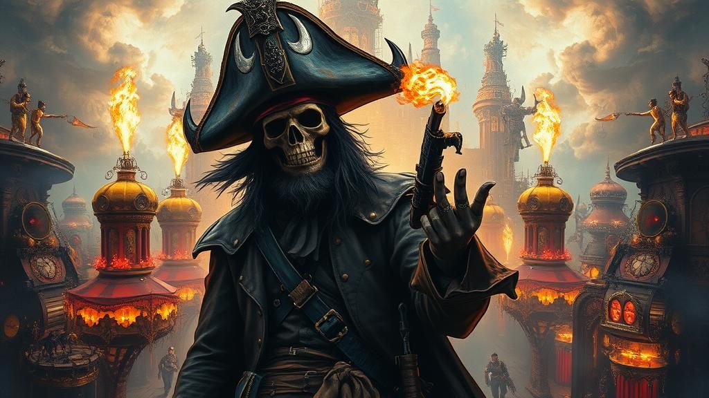 Dark Fantasy Pirate in Steampunk Carnival