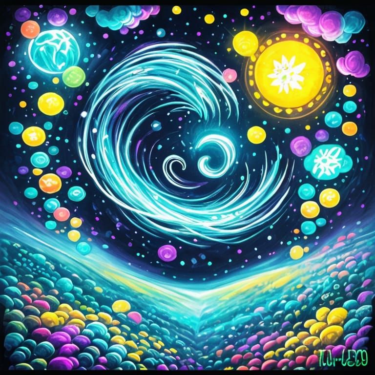 Glowing 'I Tried' Chat Bubble in UV Blacklight