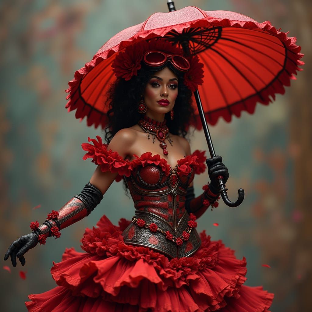 Surreal Steam Siren with Afro-Mexican Heritage and Flamenco ...