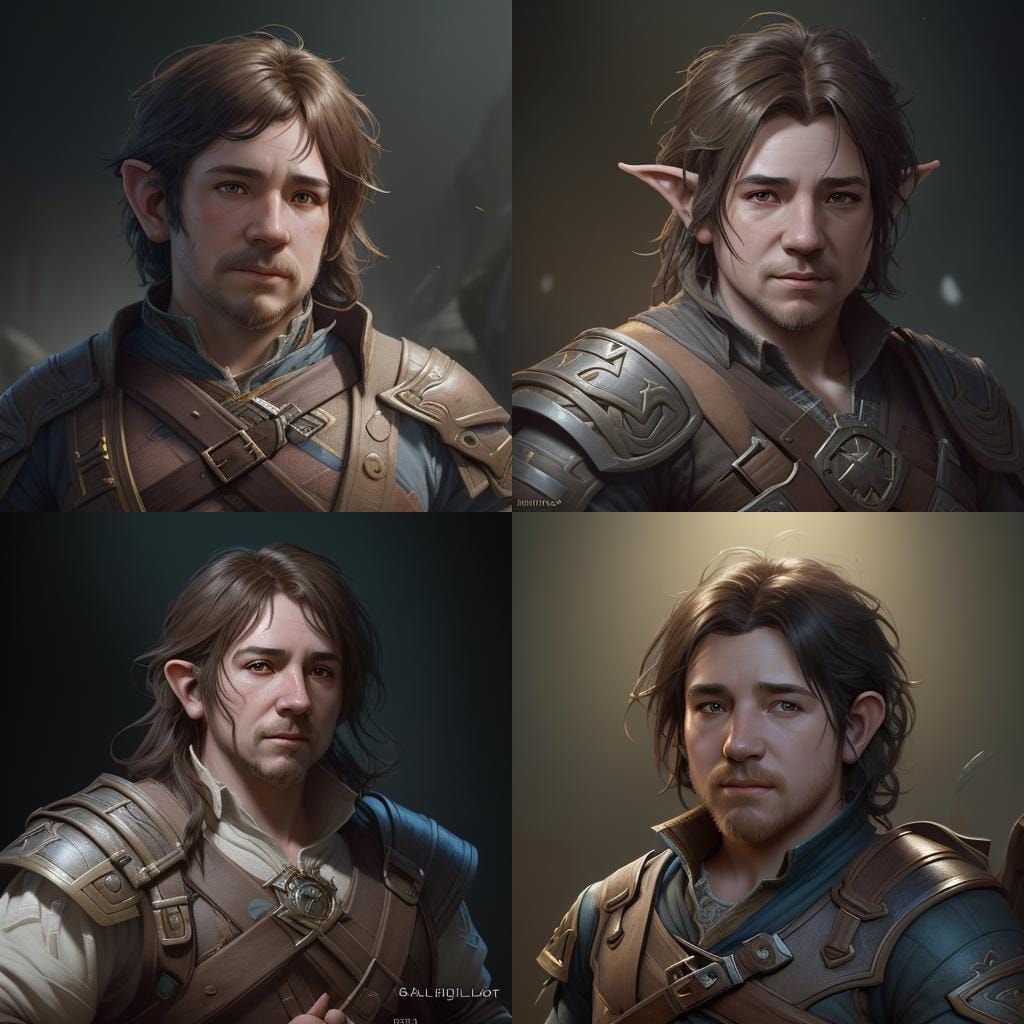 Halfling Bard Portrait in Hyperdetailed Style