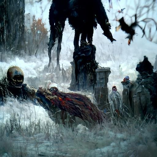 Horrific Fall Guys in Doré-Rutkowski Style