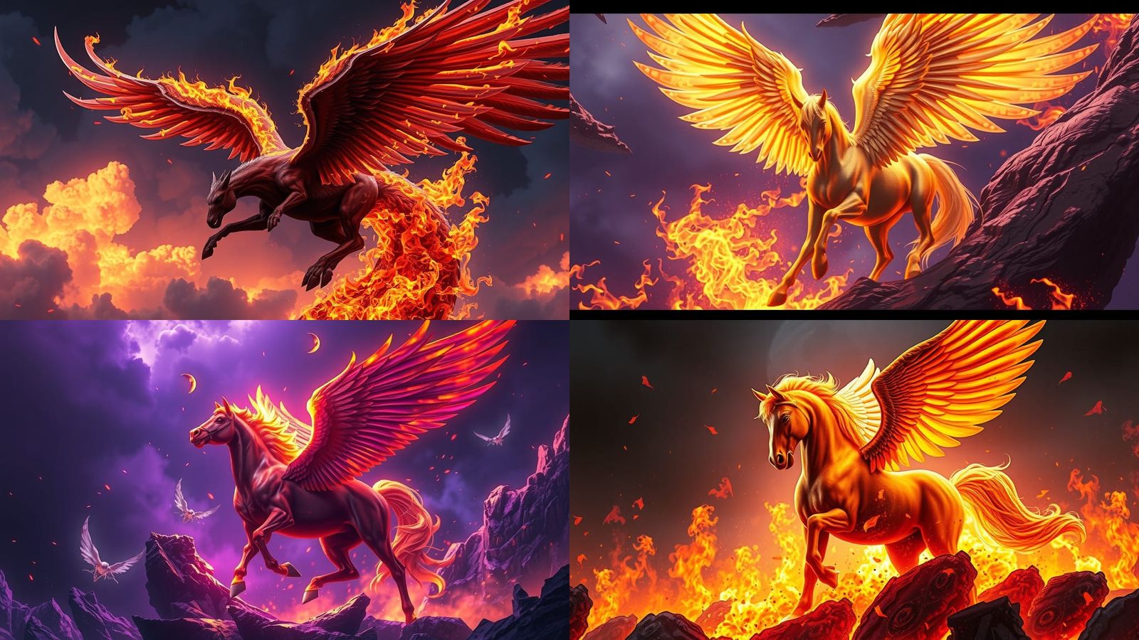 Fiery Pegasus: A Dark Fantasy Concept Art