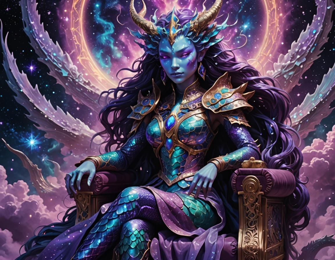 Cosmic Dragon Queen on Astral Throne