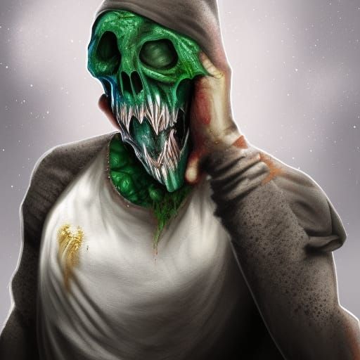 Detailed Painting of Scream's Ghostface