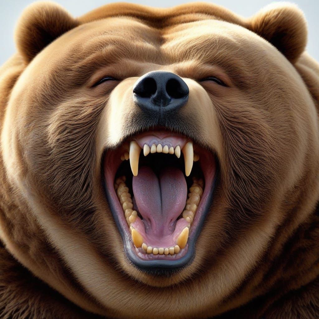 Hilarious Close-Up of an Overweight Laughing Bear