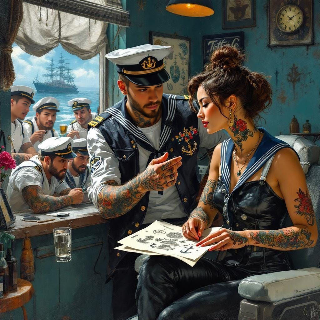 Sailor's First Tattoo: Old School Naval Designs