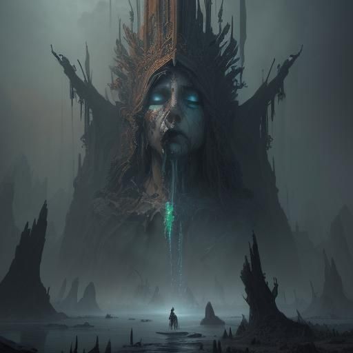 Fantastical Matte Painting of Whispering Gods
